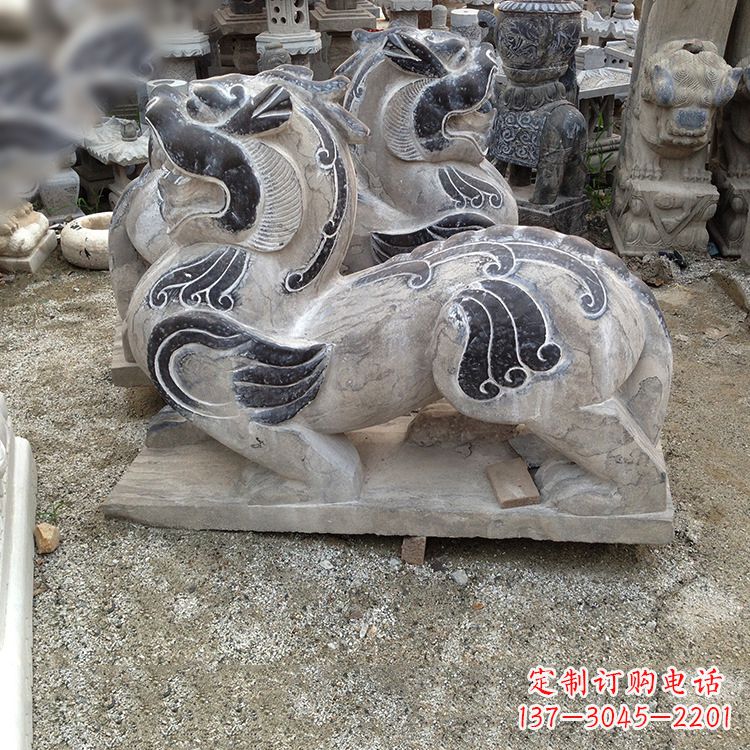 山东手工精雕青石貔貅雕塑