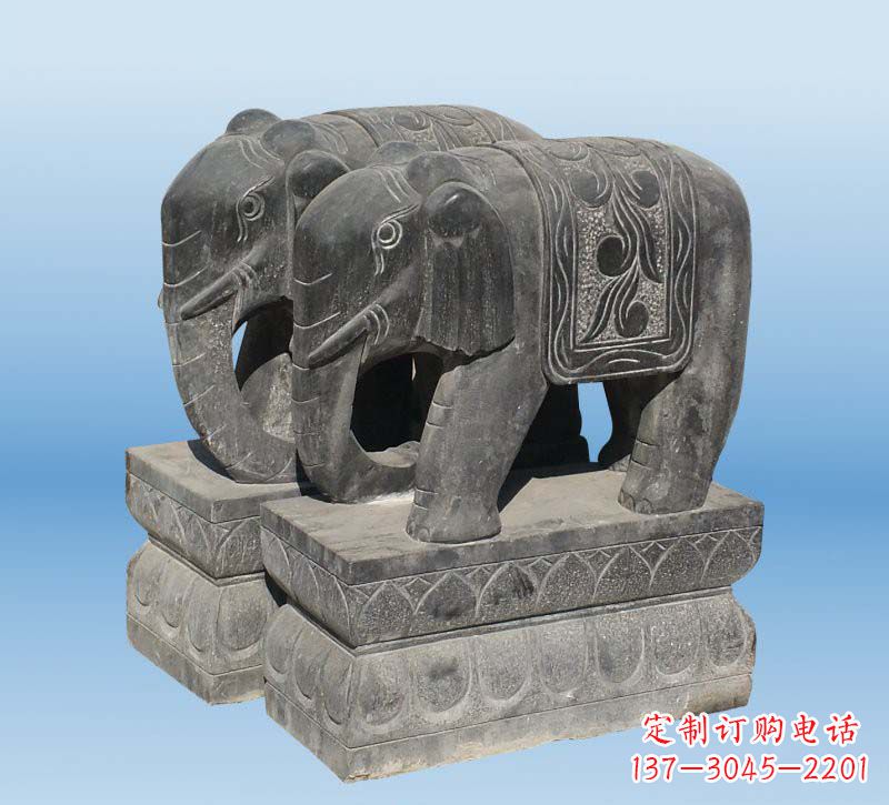 山东仿古石雕大象,雕刻出精美之美