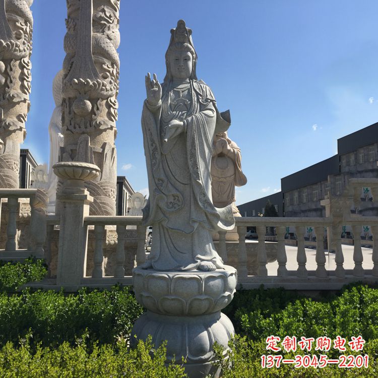 山东精美神圣的观音菩萨石雕塑