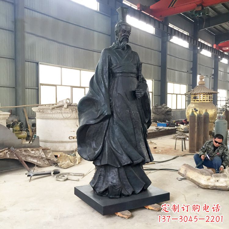山东体现古典韵味,屈原铜雕塑!