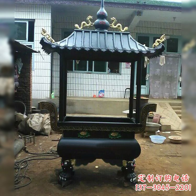 山东中领雕塑精美全铜香炉古典雕塑