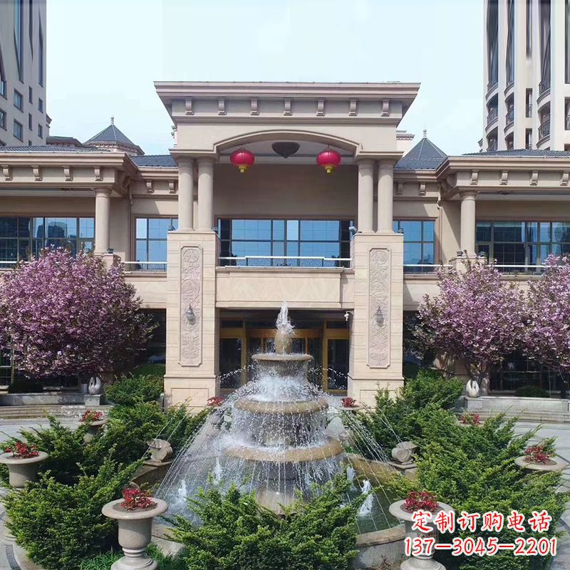 山东高品质三层石喷泉雕塑