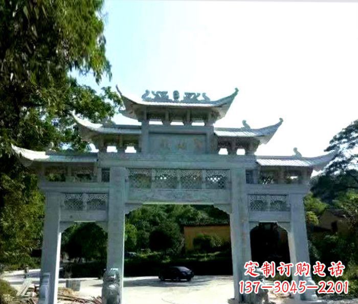 山东艺术般的精美大理石牌坊雕塑，为您的家增添高雅气质