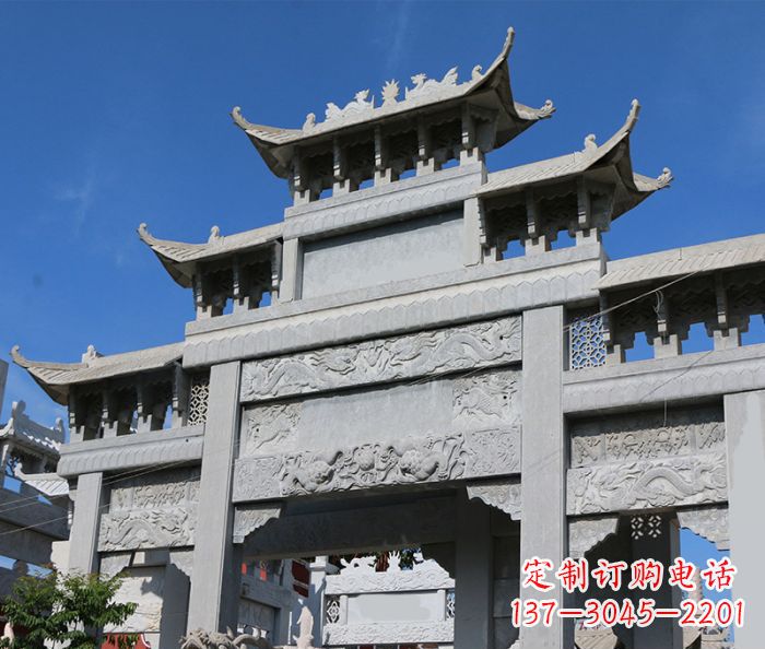 山东定制牌坊石雕,纪念无价的美好记忆