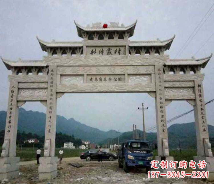 山东三门牌坊石雕:细节讲究处处把精雕细琢