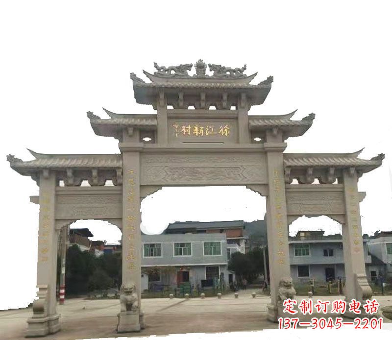 山东三门牌坊仿古石雕,雕刻精美传承传统