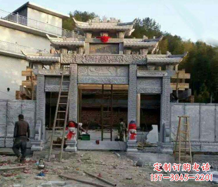 山东三门仿古石雕牌坊打造质感升级的精致建筑