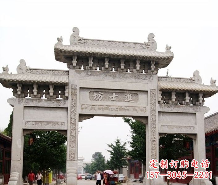 山东艺术匠心打造的石雕牌坊