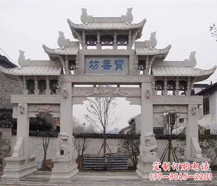 山东领雕塑:精美石牌坊石雕艺术品