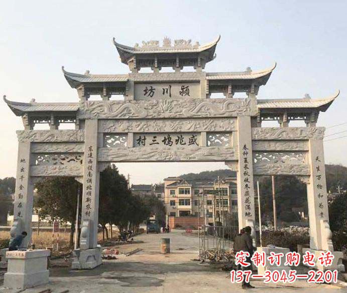 山东特色大理石牌坊雕塑