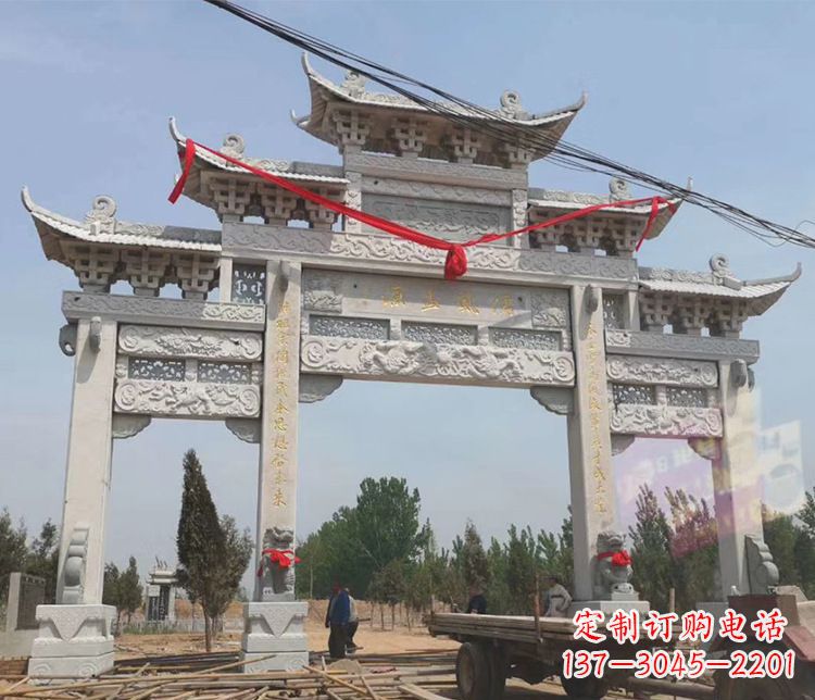 山东中领雕塑-大理石牌坊石雕
