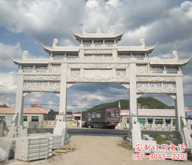 山东精美大理石牌坊石雕——给您的家园增添优雅气质