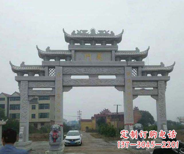 山东三门五楼仿古牌坊石雕