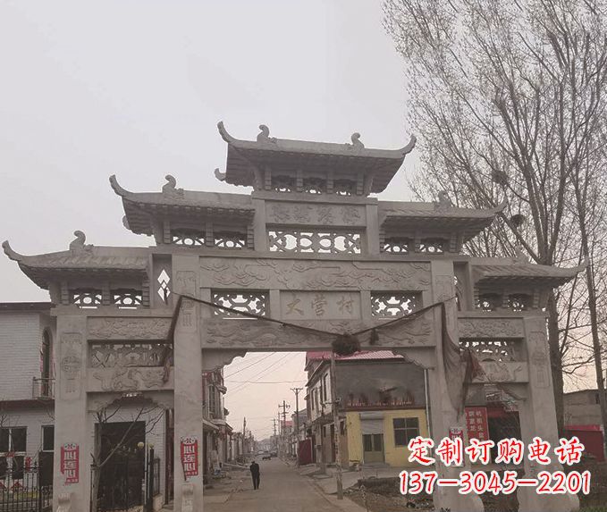 山东精美牌坊石雕,定制精美属于您的雕塑
