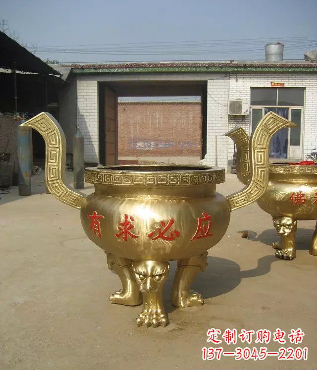 山东三足香炉铜雕,装点你的寺庙