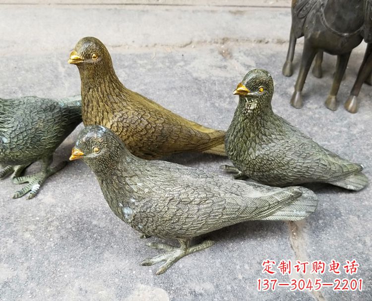 山东中领雕塑:少女与和平鸽的象征