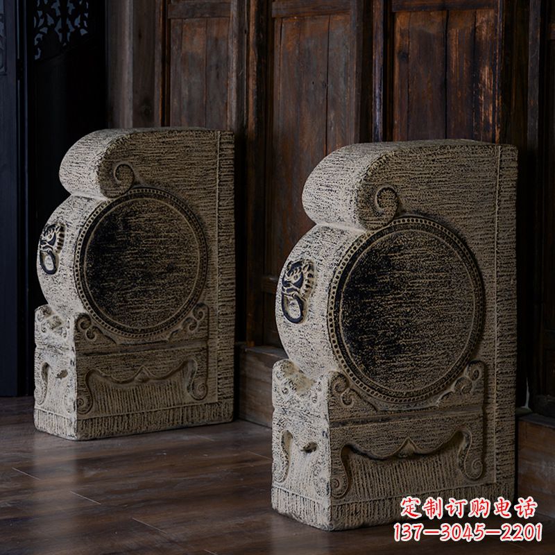 山东风格独特的室外门墩雕塑