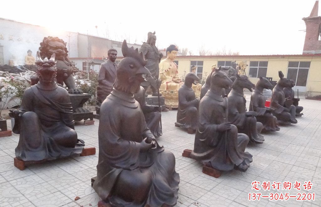 山东定制十二生肖头像铜雕