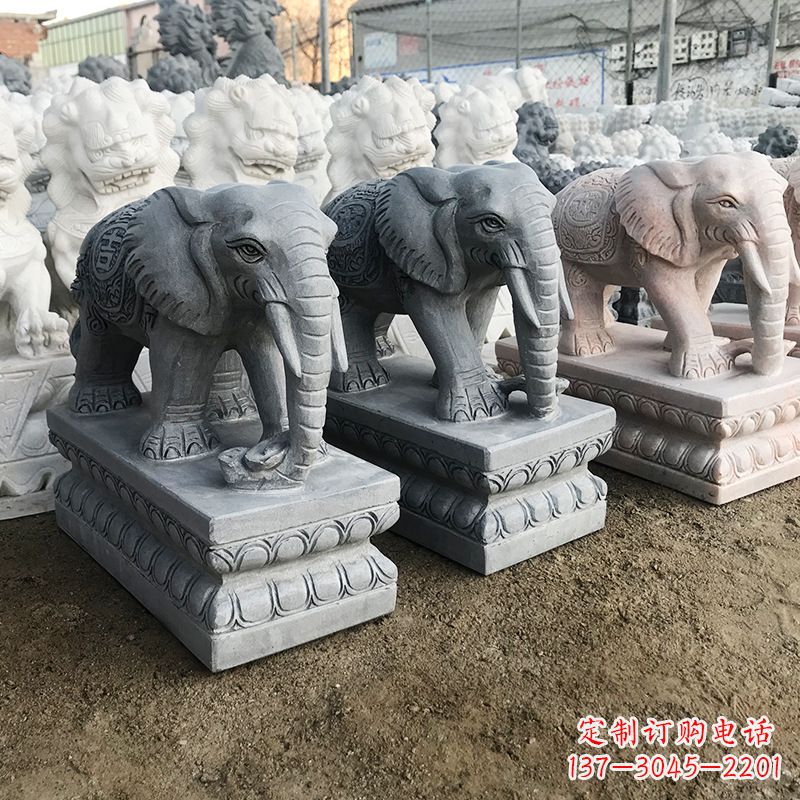 山东石雕 大象喷水