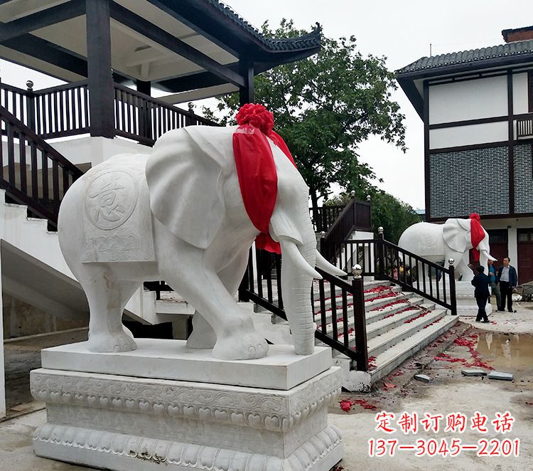 山东石雕大象 观音栏杆