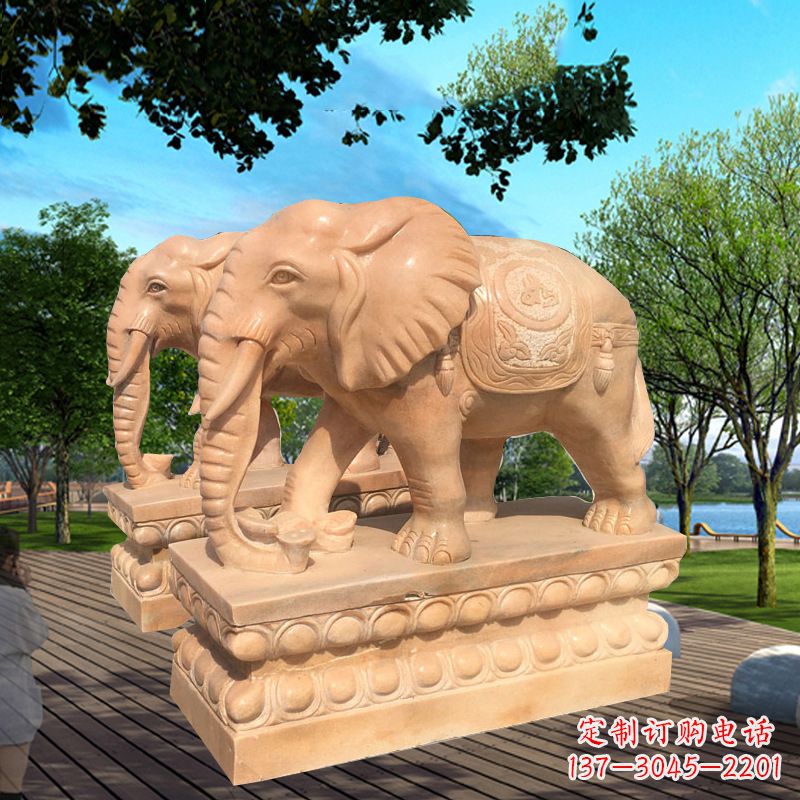 山东多色大象塑像,艺术雕刻体现彩色生活