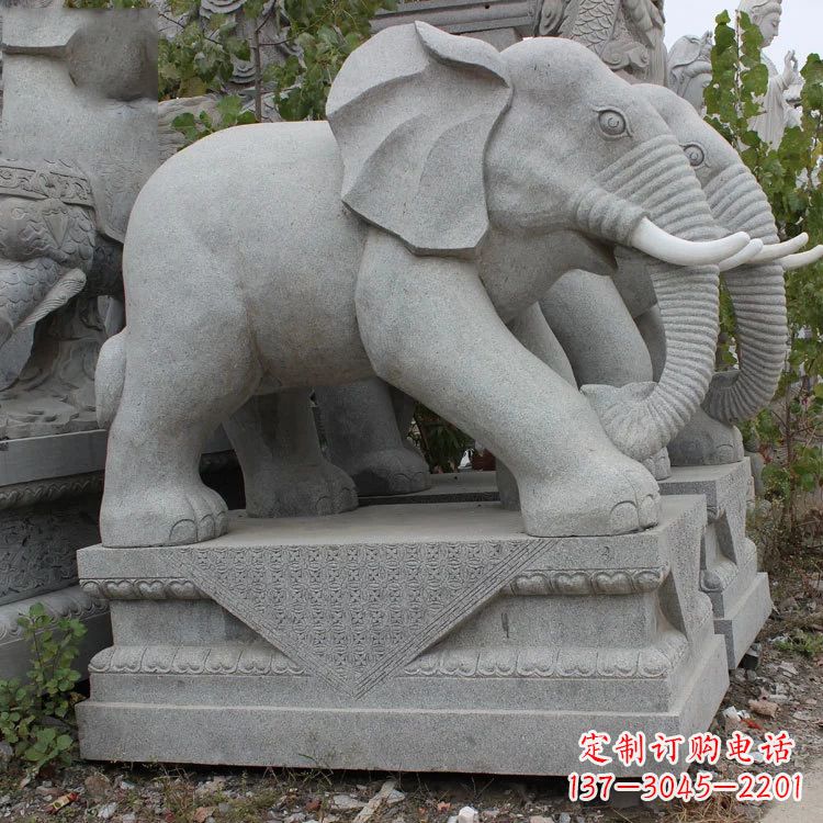 山东石雕大象园林雕塑