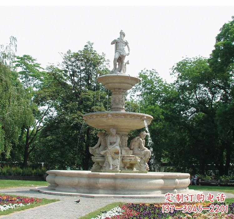 山东石雕跌水喷泉塑型,给园林增添美感
