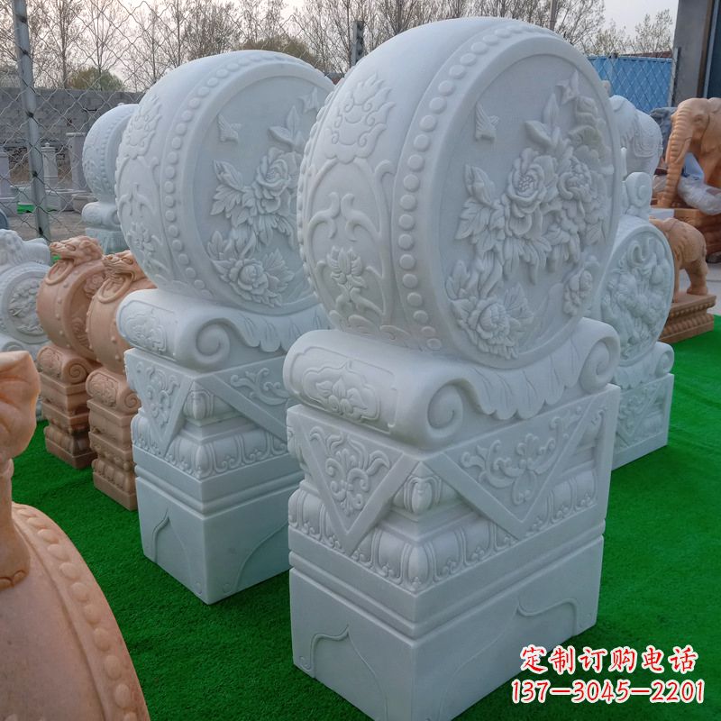山东石雕方柱门墩