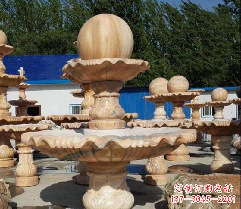 山东石雕风水球景观雕塑