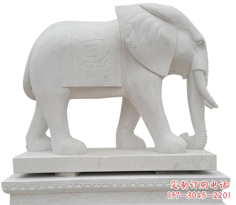 山东石雕公园立式大象雕塑