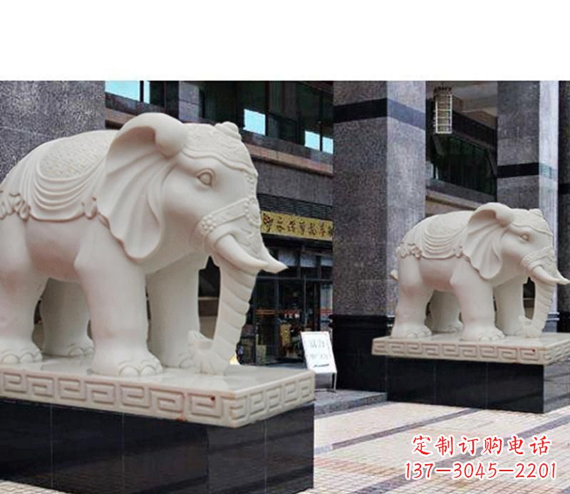 山东最佳选择——石雕酒店大象雕塑