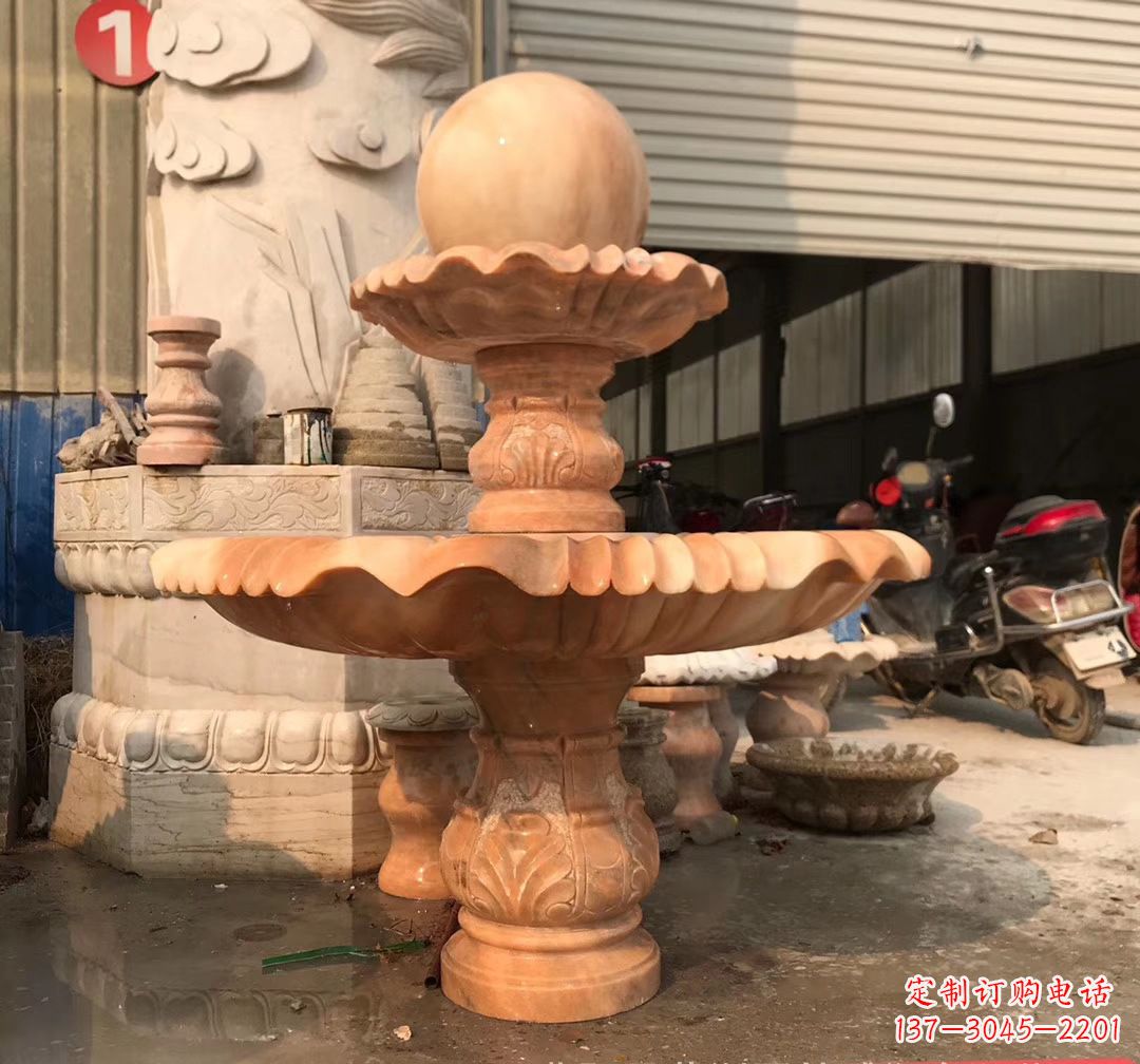 山东象征祥和的石雕风水球雕塑
