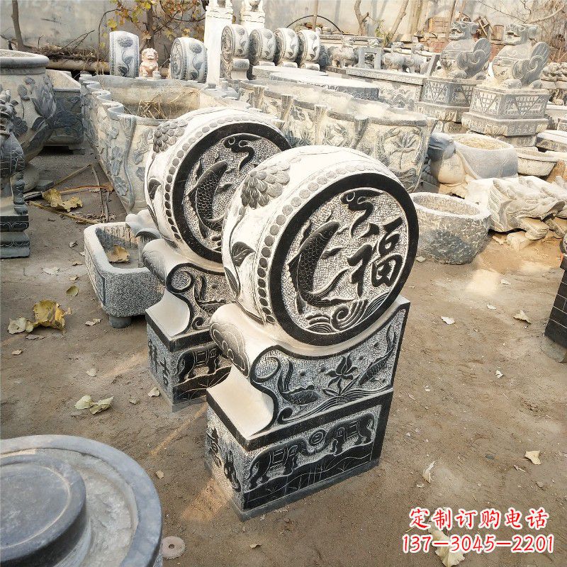 山东石雕门墩风水雕塑内容