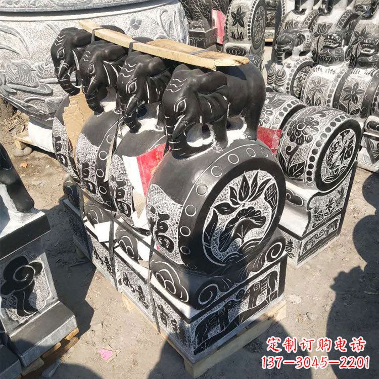 山东艺术精品,凤凰雕塑门墩