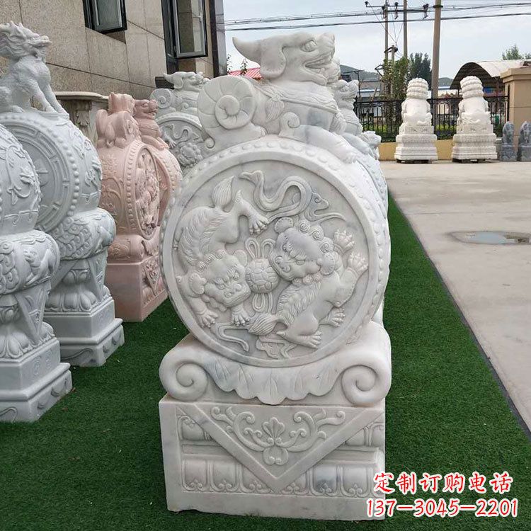 山东石雕牌坊抱鼓石,有艺术气息的雕塑定制