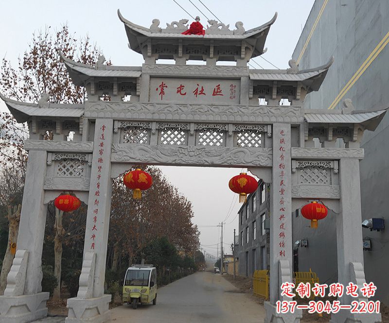 山东石雕牌坊楼雕塑内容