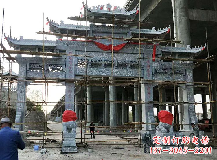 山东石雕牌坊|精致细腻的石雕雕塑