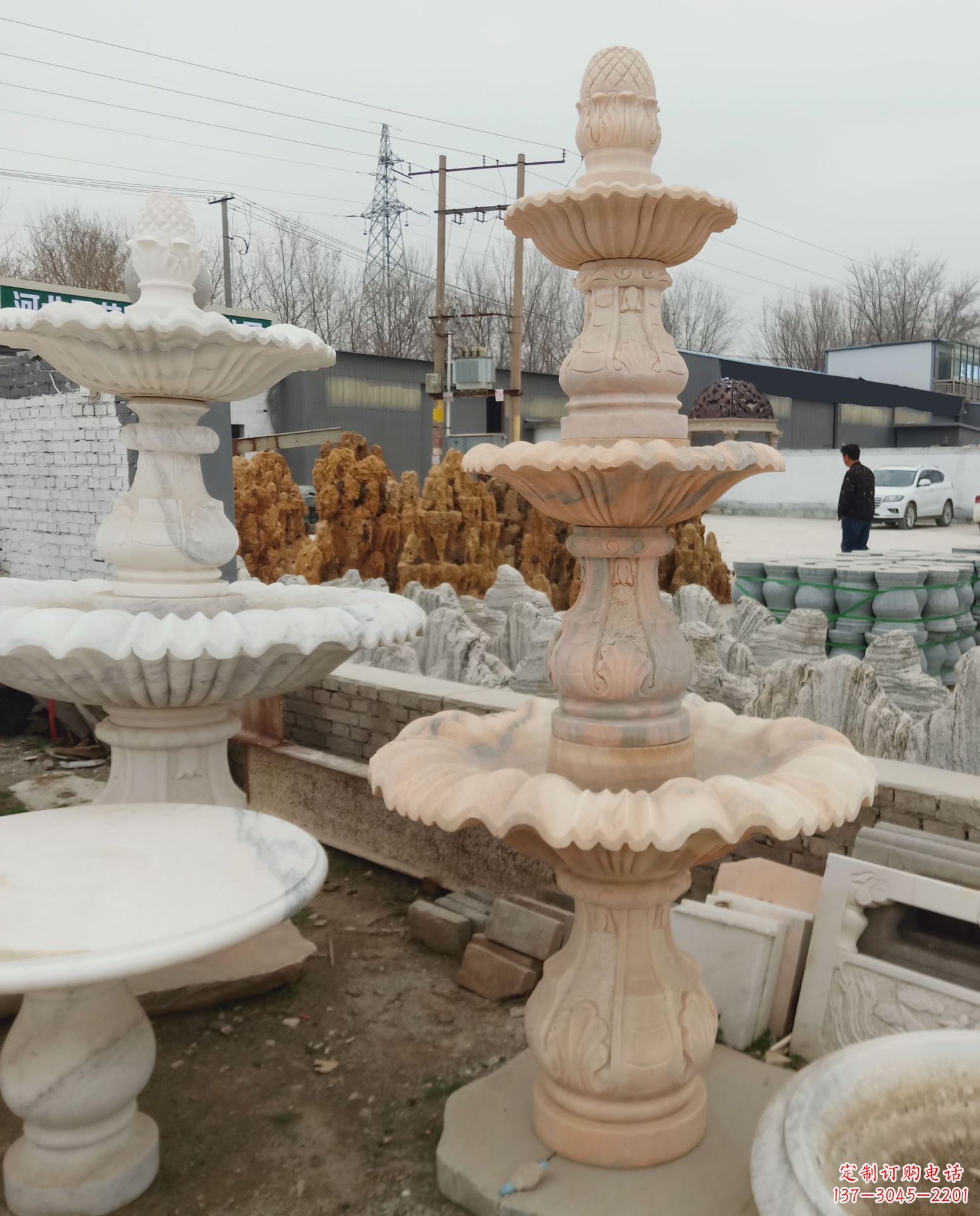 山东精美石雕喷泉风水球,为家居增添灵气
