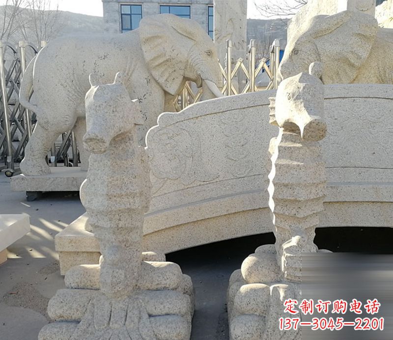 山东中领雕塑海马石雕静谧可爱