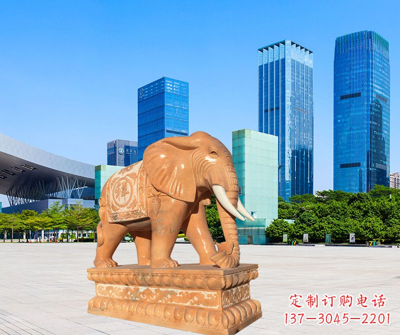 山东大象雕塑,现代大象喷水雕塑,营造雅致优雅氛围