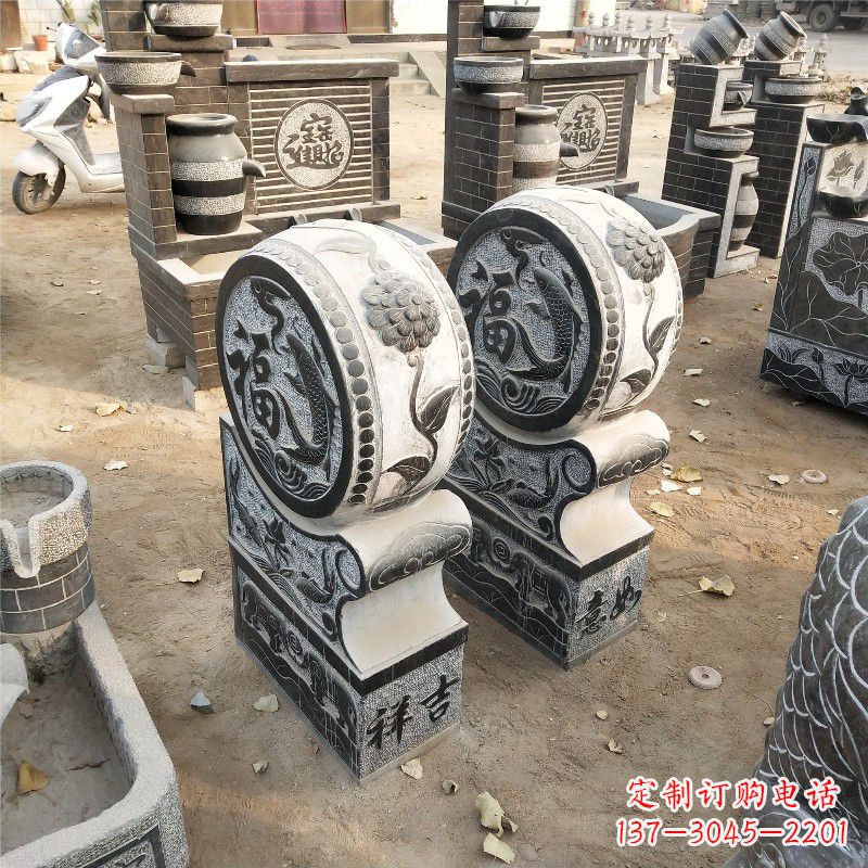 山东石雕青石门墩雕塑