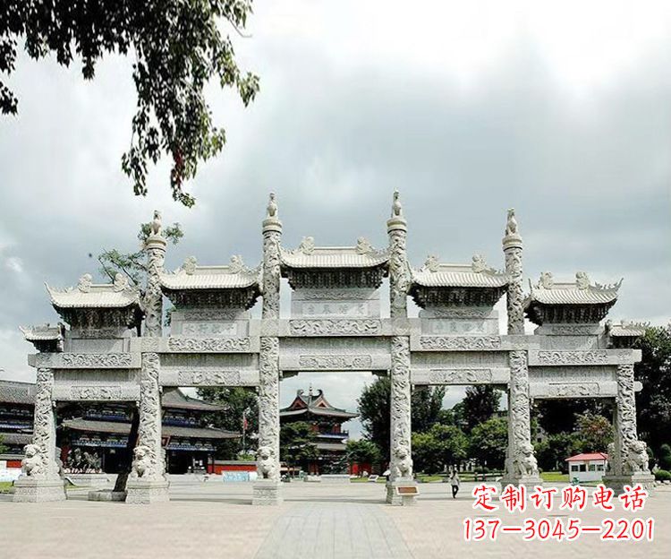 山东石雕五门牌坊