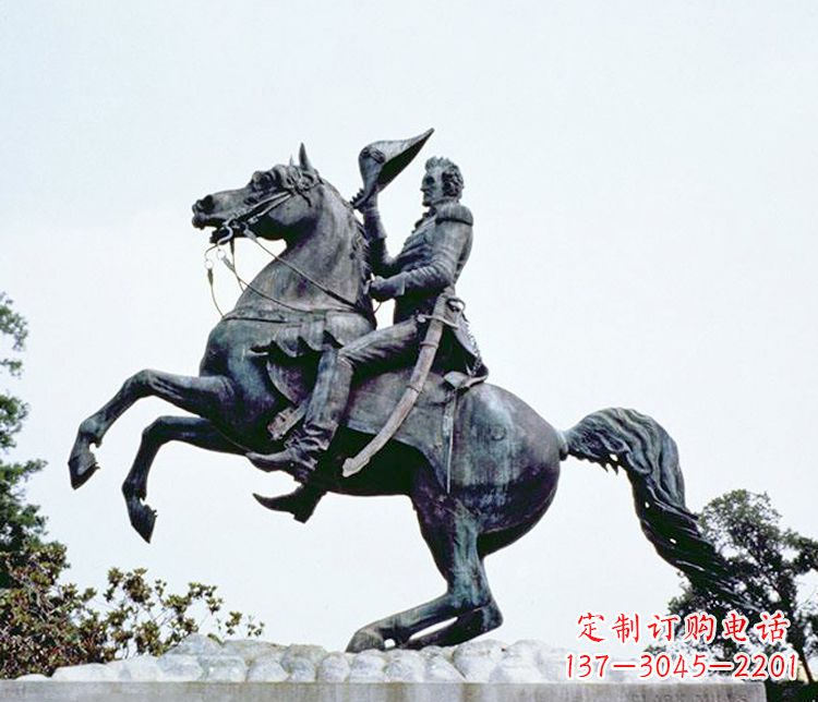 山东石雕西方骑马人物雕塑