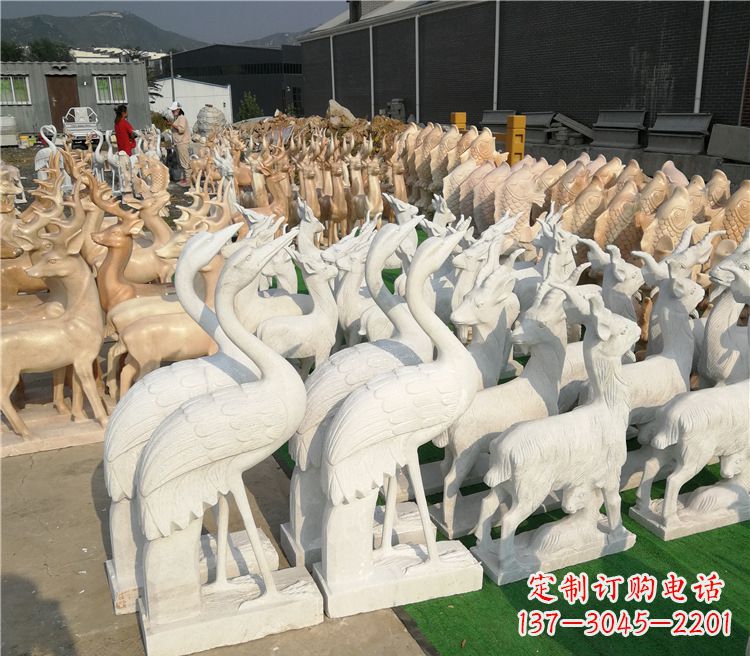 山东石雕仙鹤雕塑