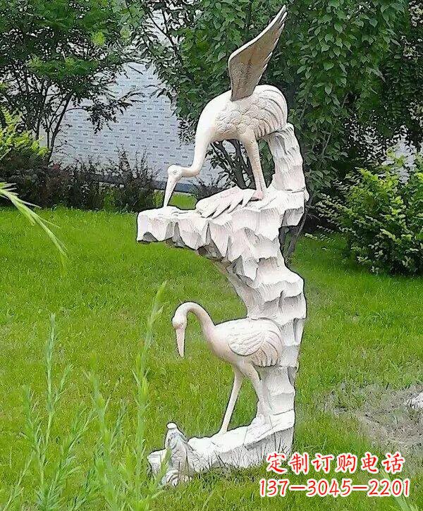山东石雕仙鹤鲤鱼