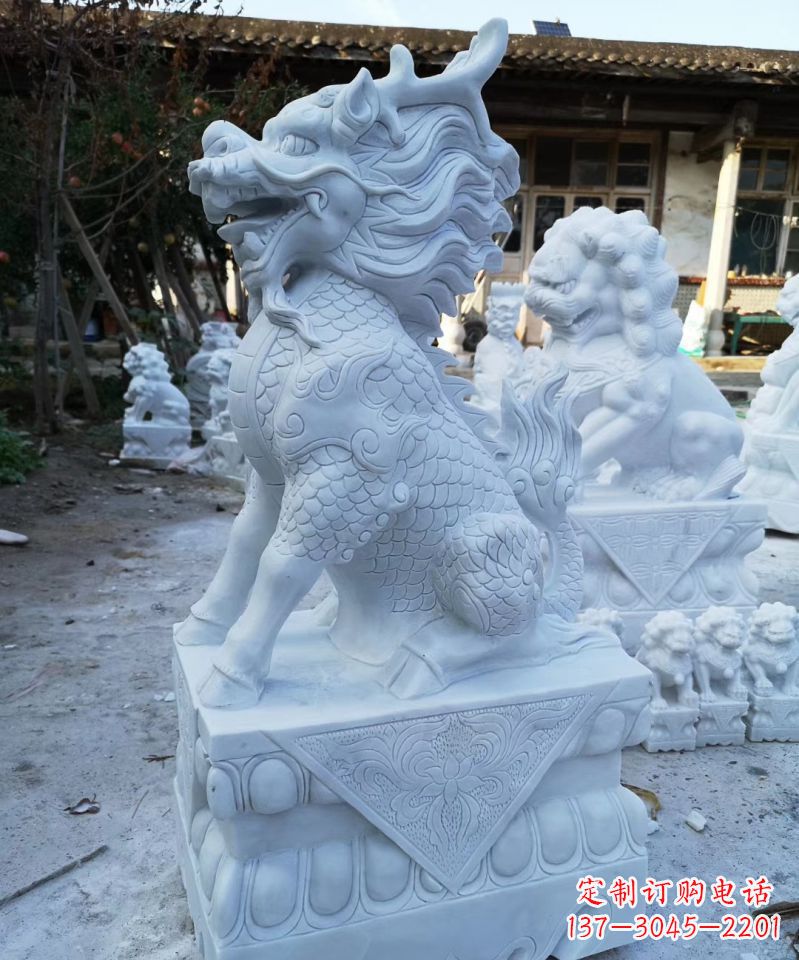 山东石雕镇宅麒麟动物雕塑