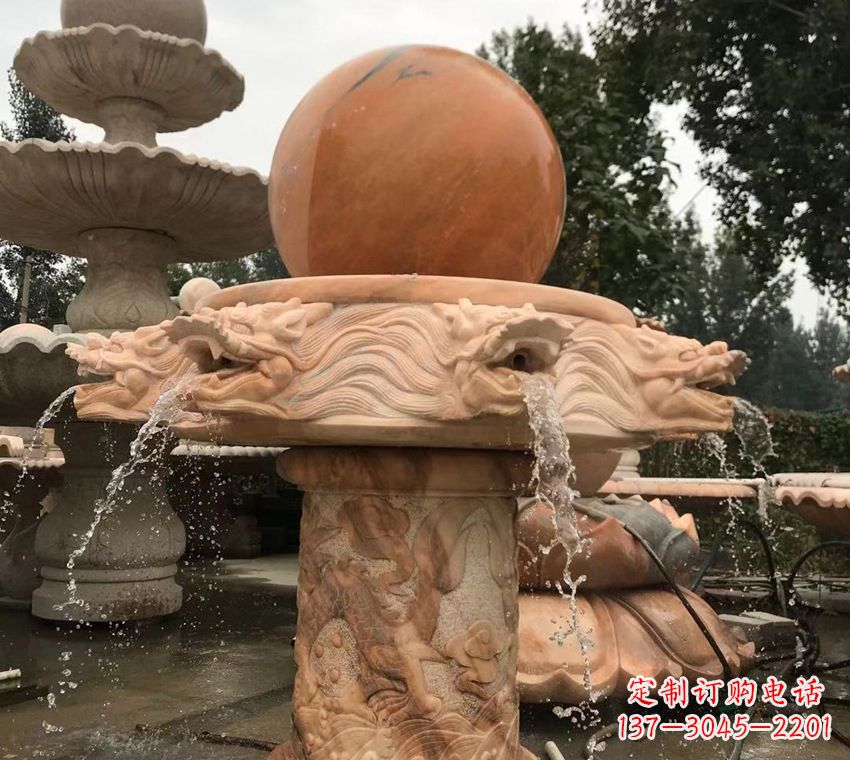 山东石雕自然流水喷泉