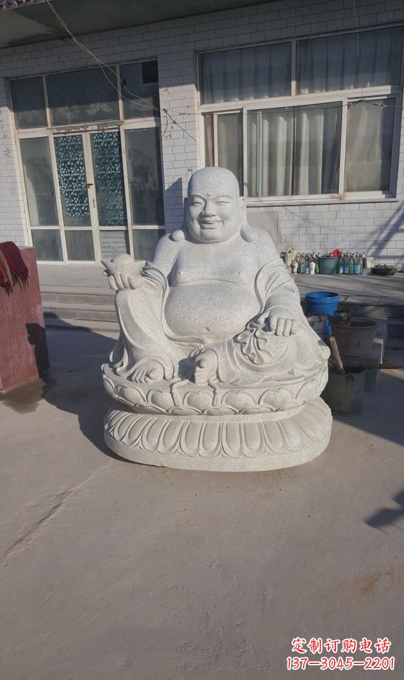 山东石雕坐式弥勒佛