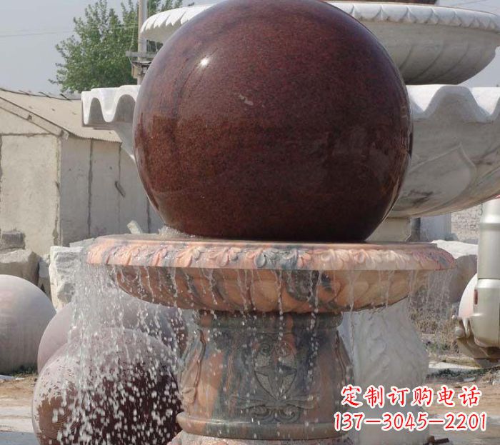 山东石来运转小型风水球喷泉石雕