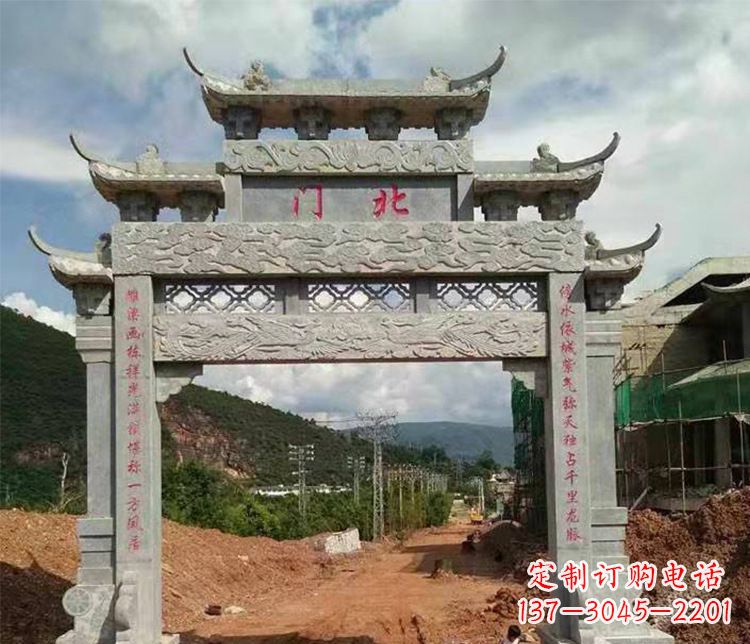 山东石牌坊单门牌坊石雕